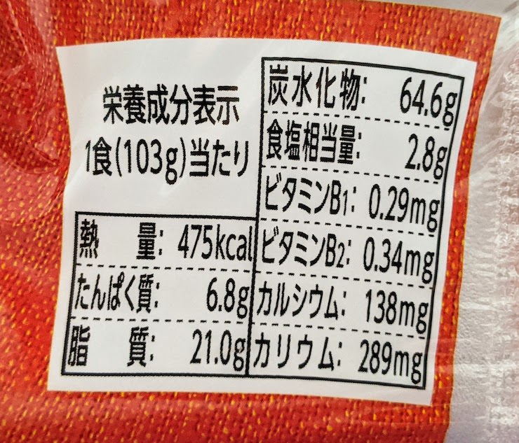 評判屋 だし醤油焼うどんの栄養成分表示