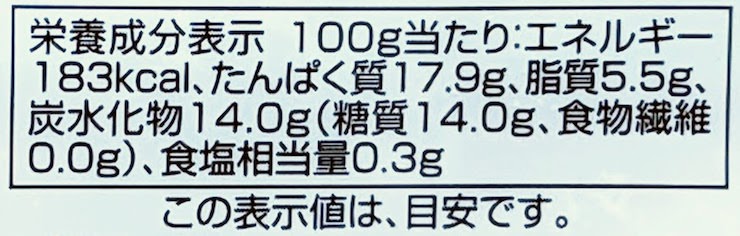 パパっとできるお魚おかず（サーモン）の栄養成分表示