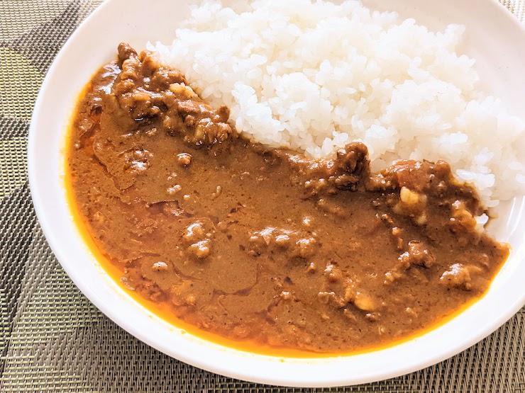 キーマカレーには挽き肉が沢山入っています